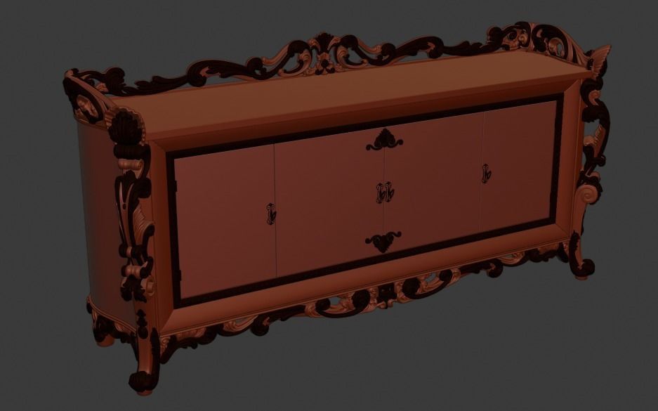 Comodo 3D ornate sideboard 3D model_7