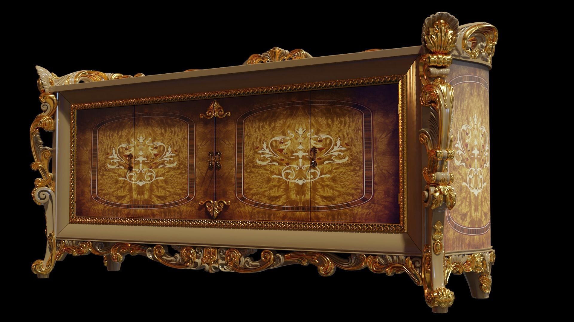 Comodo 3D ornate sideboard 3D model_4