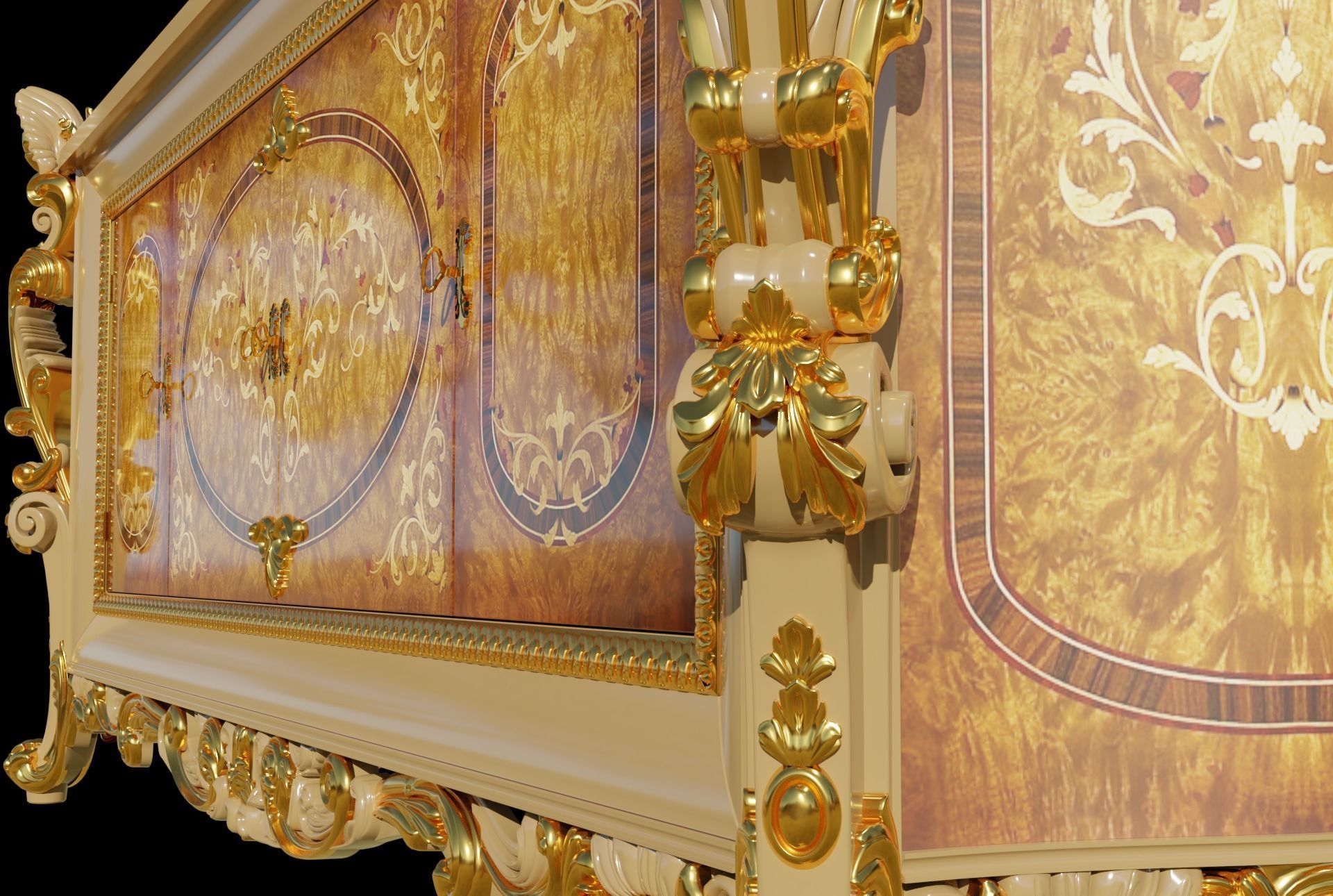 Comodo 3D ornate sideboard 3D model_2