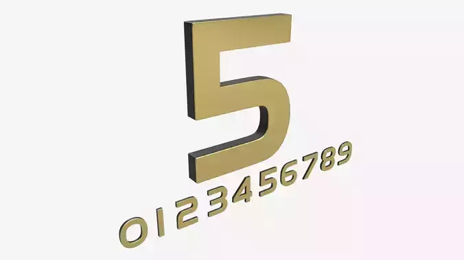 Numbers modern gold metal plastic