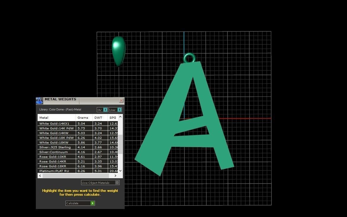 Model 873 Initial A Letter Pendant 3D print model_11