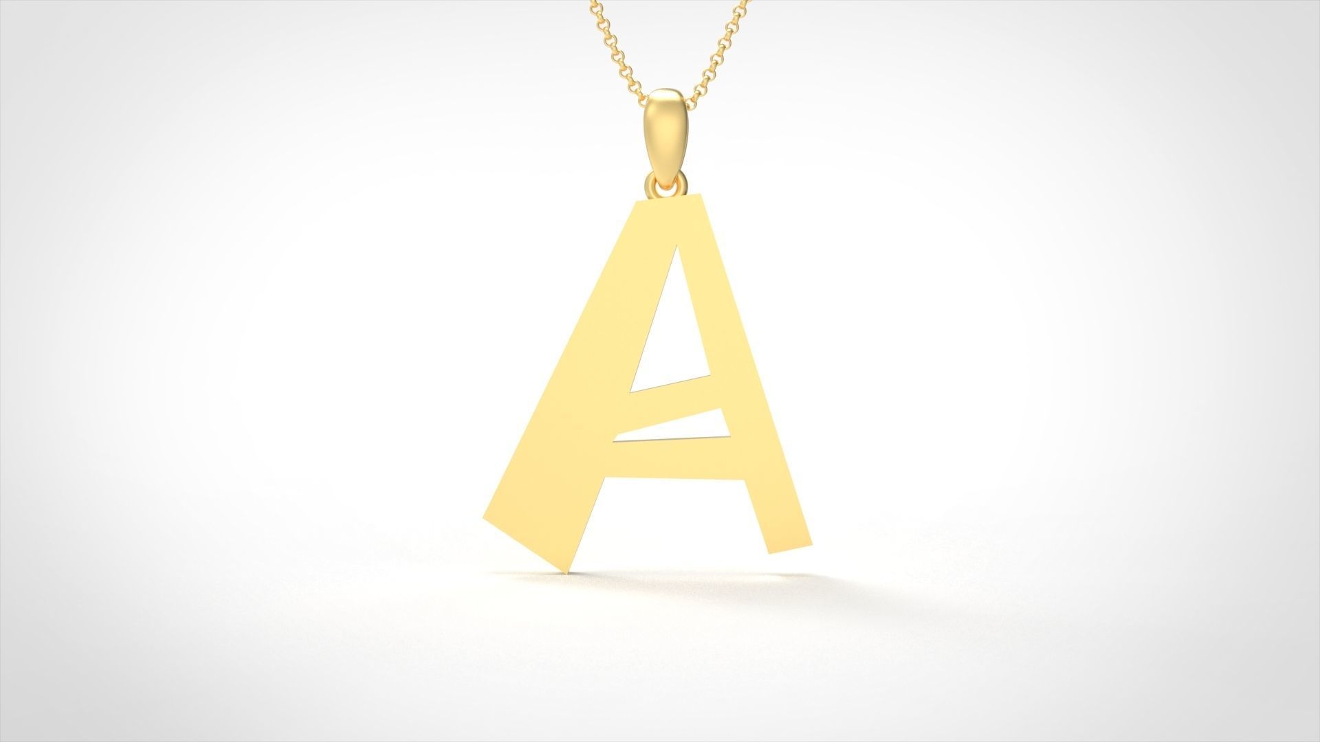 Model 873 Initial A Letter Pendant 3D print model_1