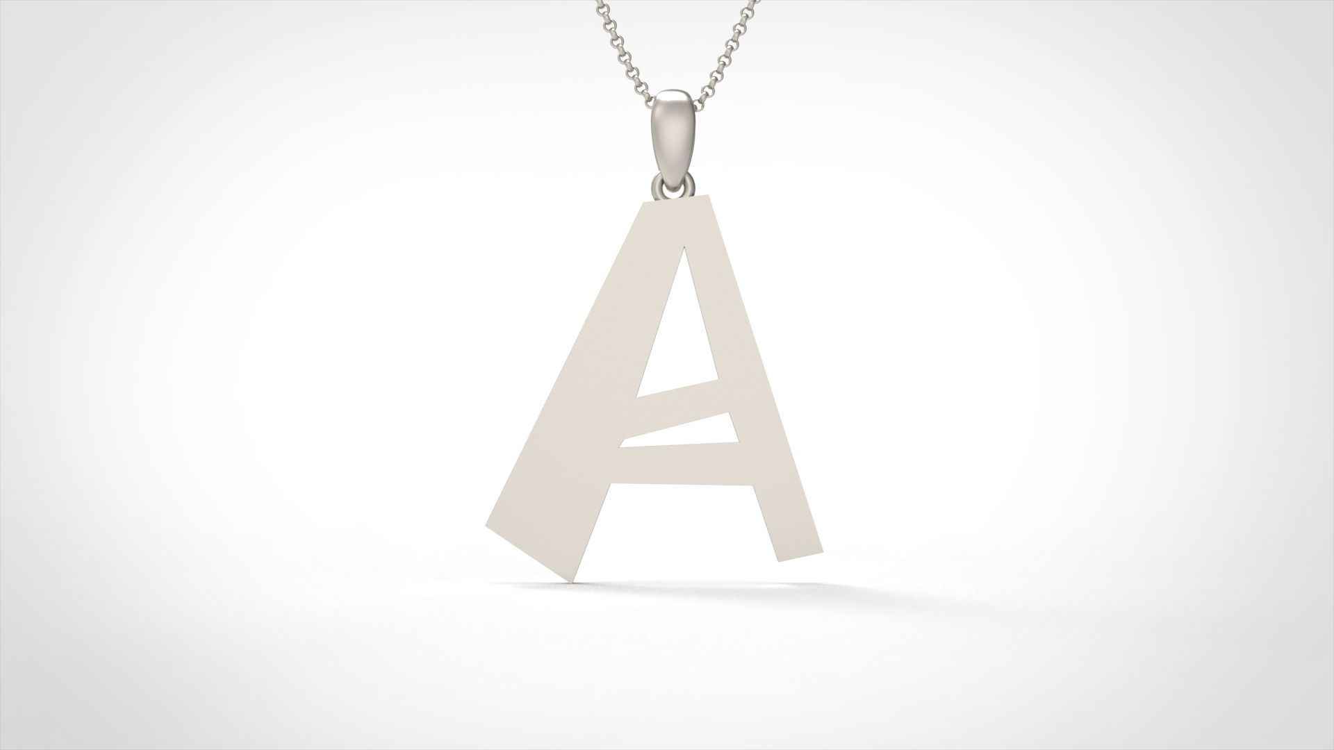 Model 873 Initial A Letter Pendant 3D print model_3