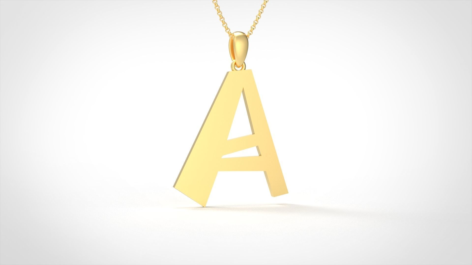 Model 873 Initial A Letter Pendant 3D print model_2
