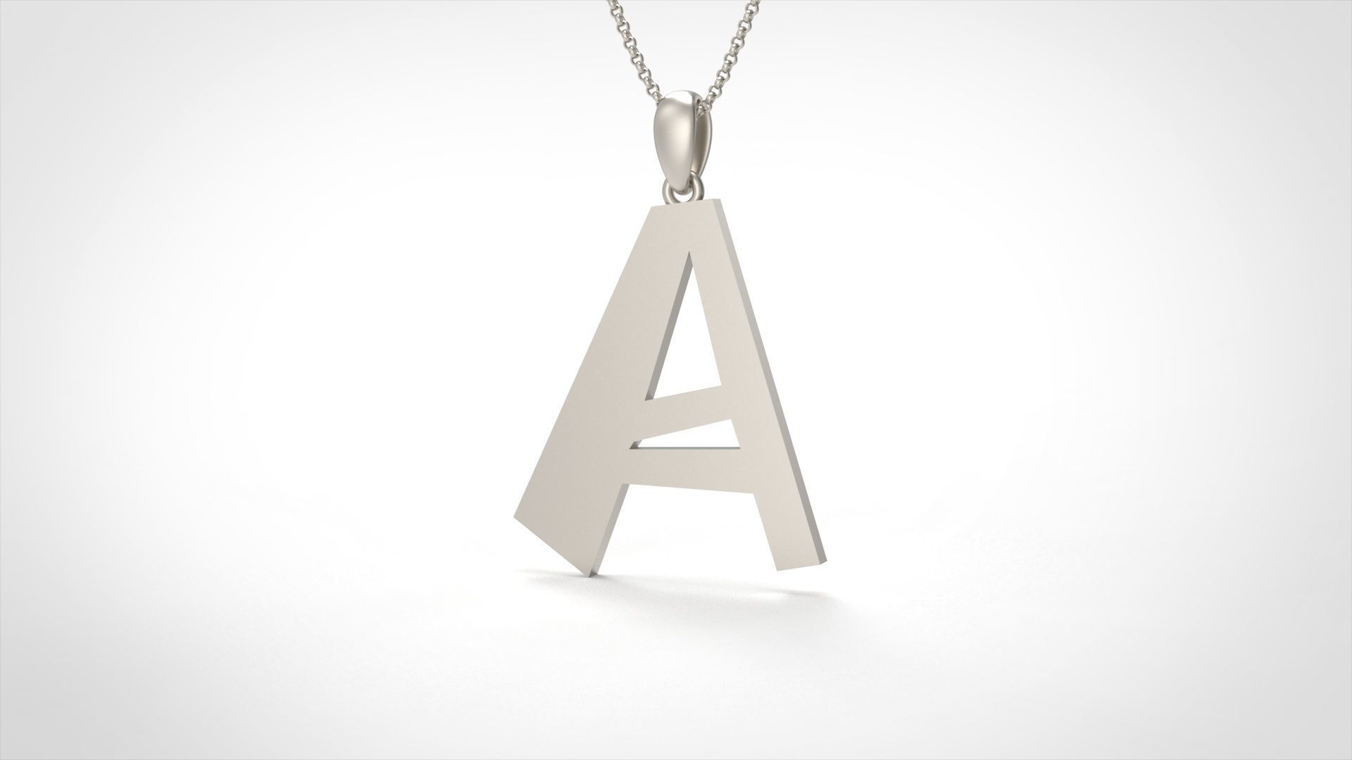 Model 873 Initial A Letter Pendant 3D print model_4