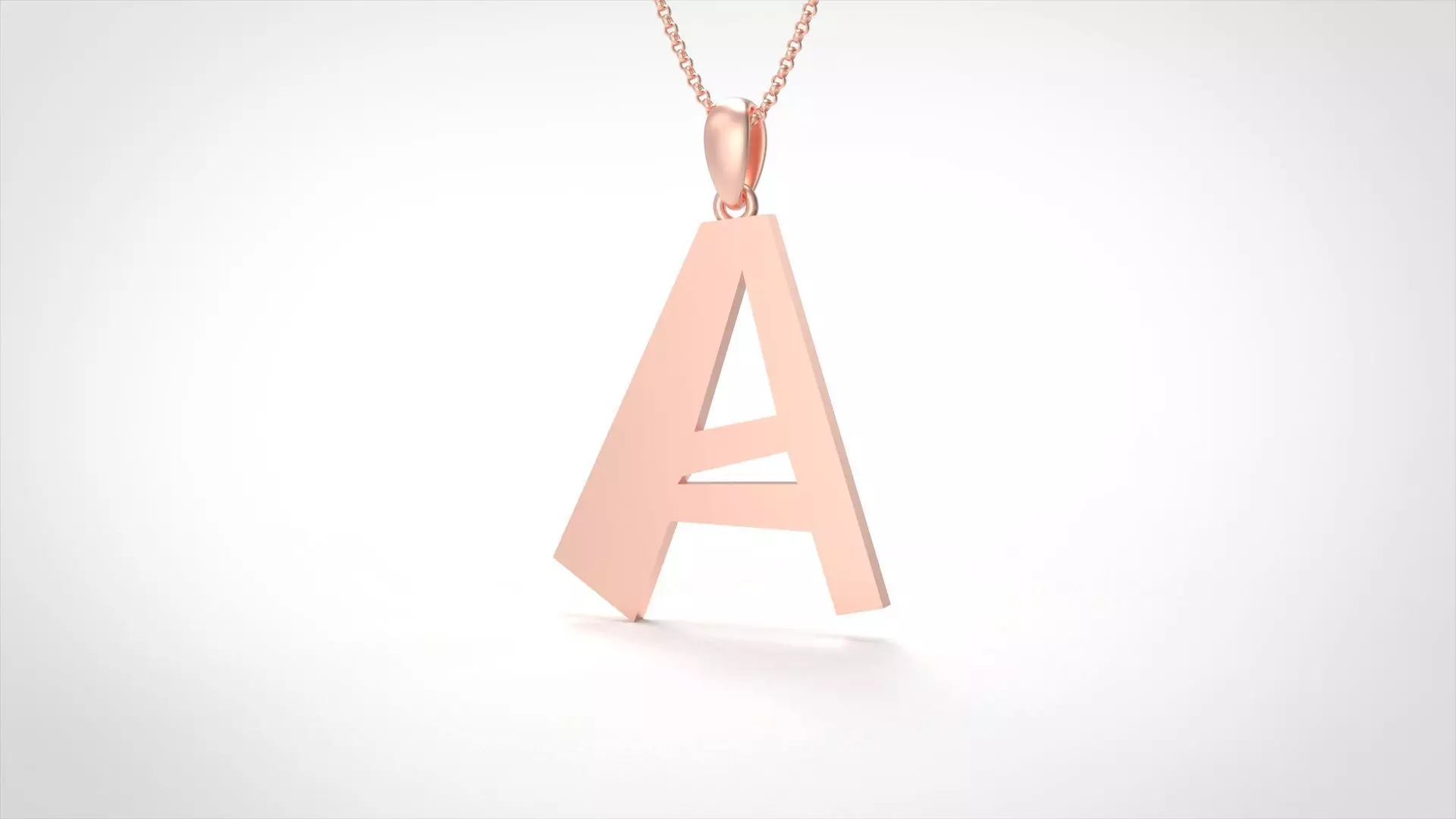 Model 873 Initial A Letter Pendant 3D print model_0