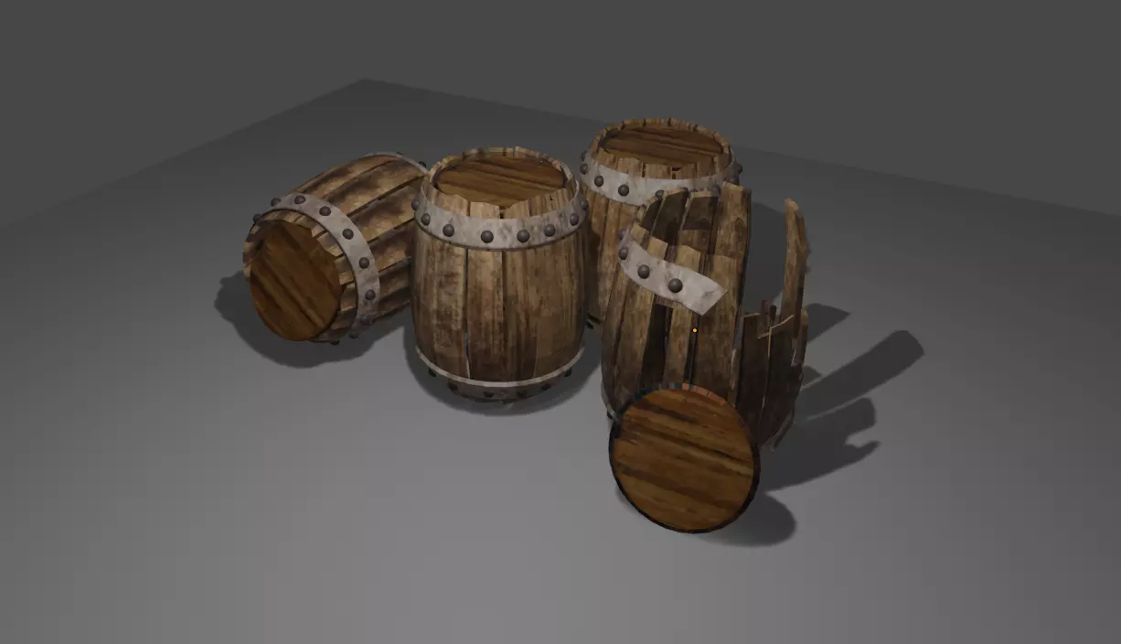 wooden barrel Free low-poly 3D model
