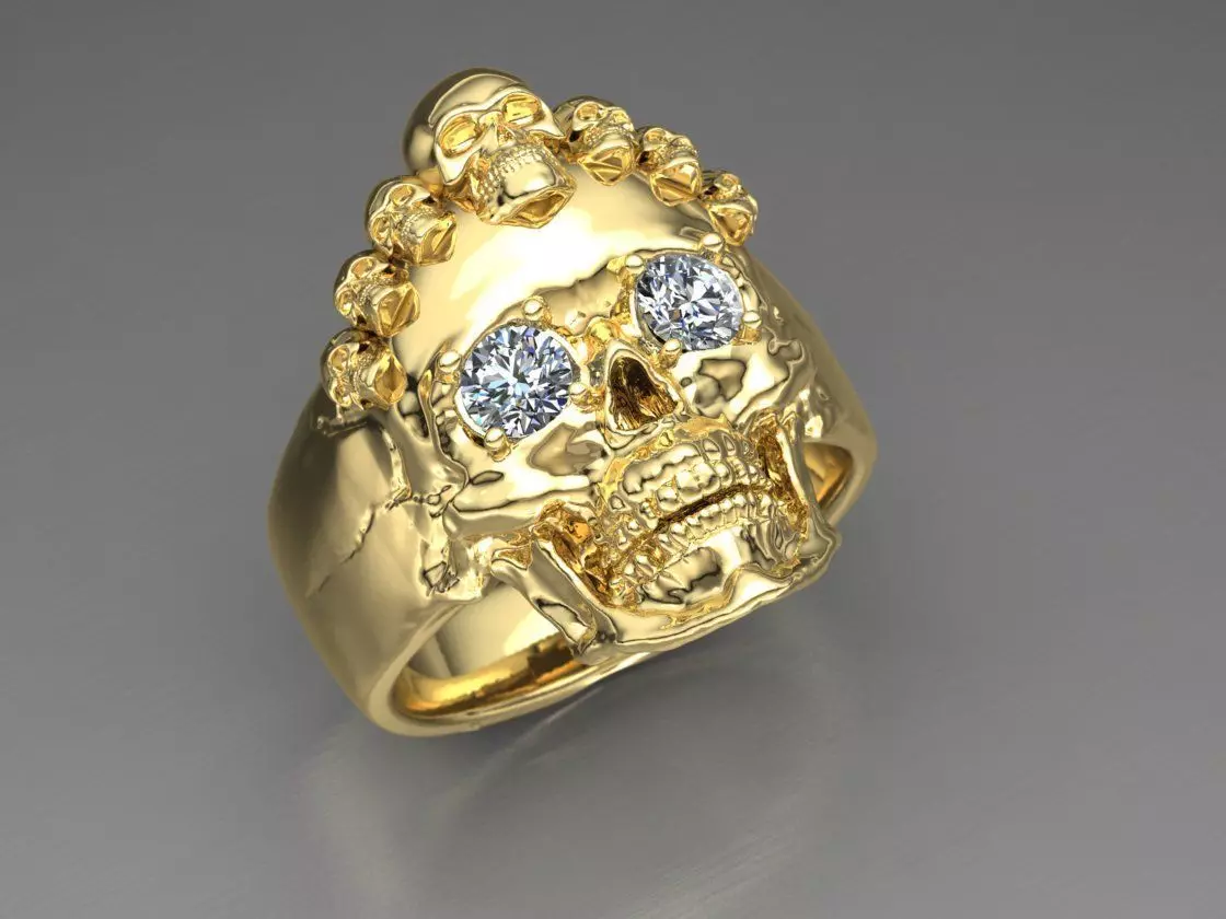 skull ring 3D 3D print model