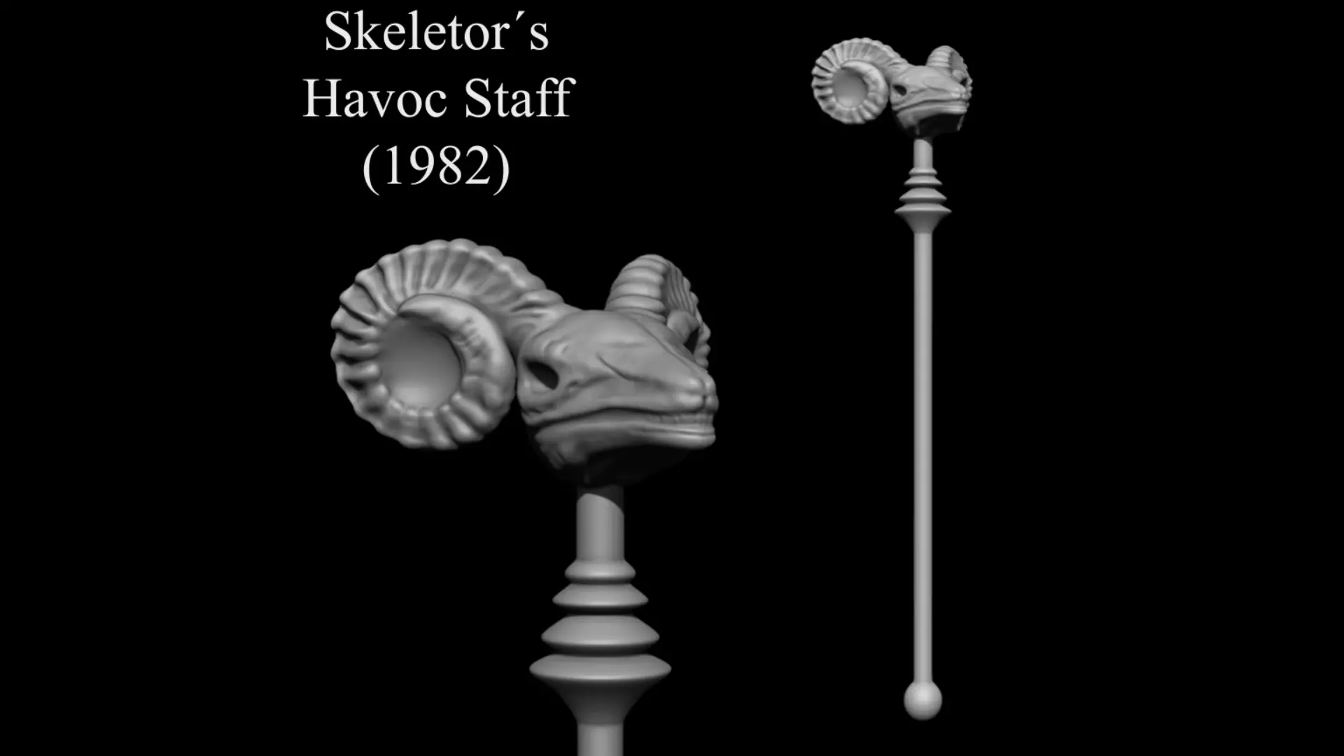 3D PRINTABLE SKELETOR HAVOC STAFF - 1982 - HIGHLY ACCURATE 3D print model_0