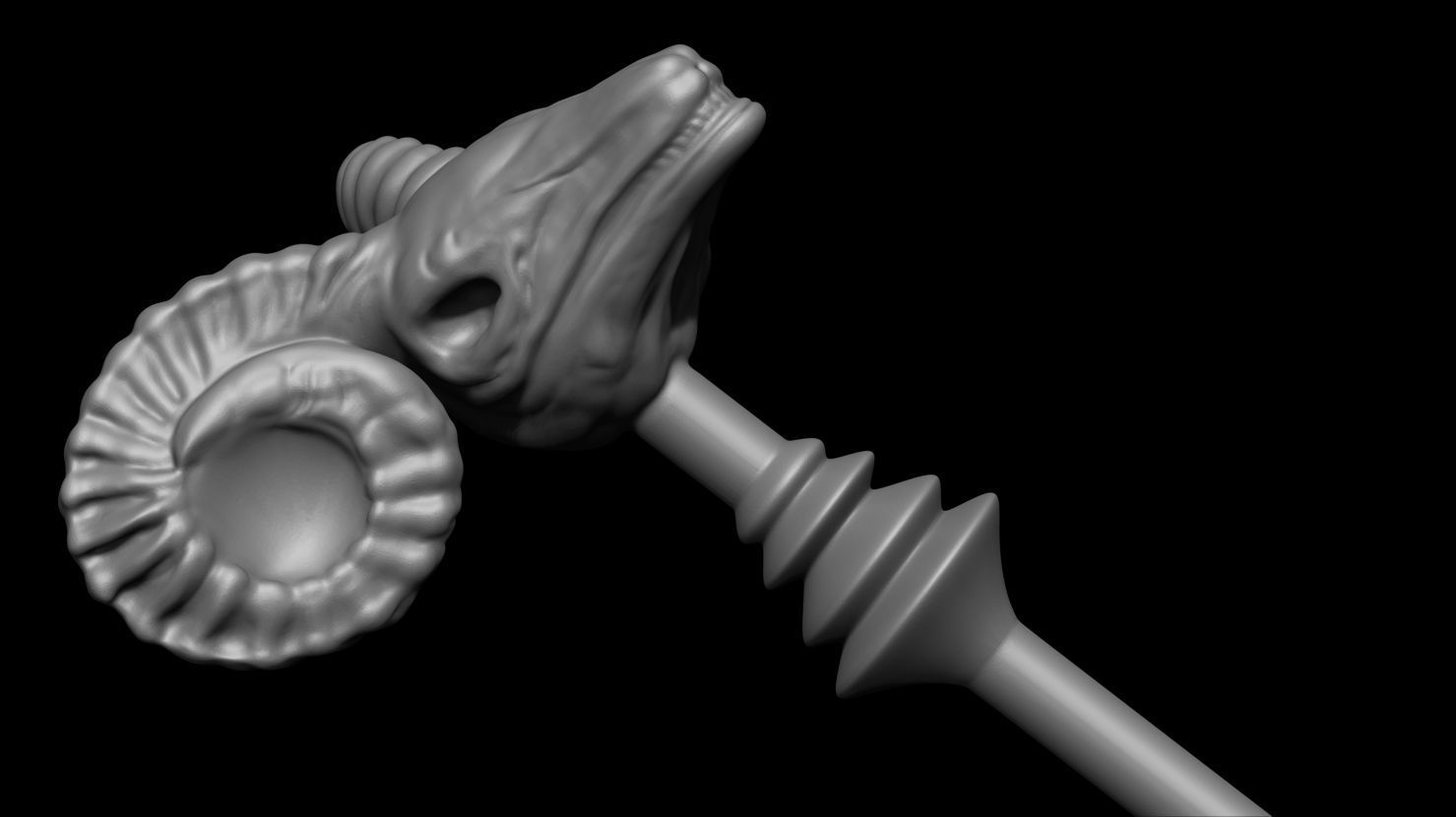 3D PRINTABLE SKELETOR HAVOC STAFF - 1982 - HIGHLY ACCURATE 3D print model_4