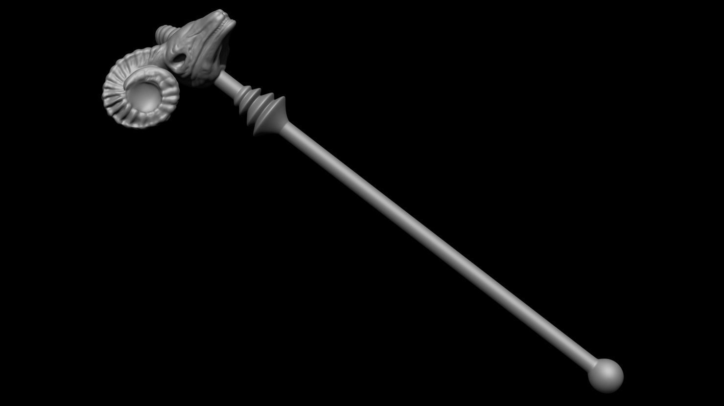 3D PRINTABLE SKELETOR HAVOC STAFF - 1982 - HIGHLY ACCURATE 3D print model_3