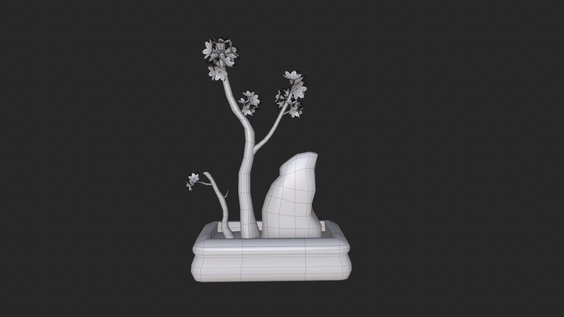 Bonsai Tree with pink flowers 3d Model Low-poly 3D model_6
