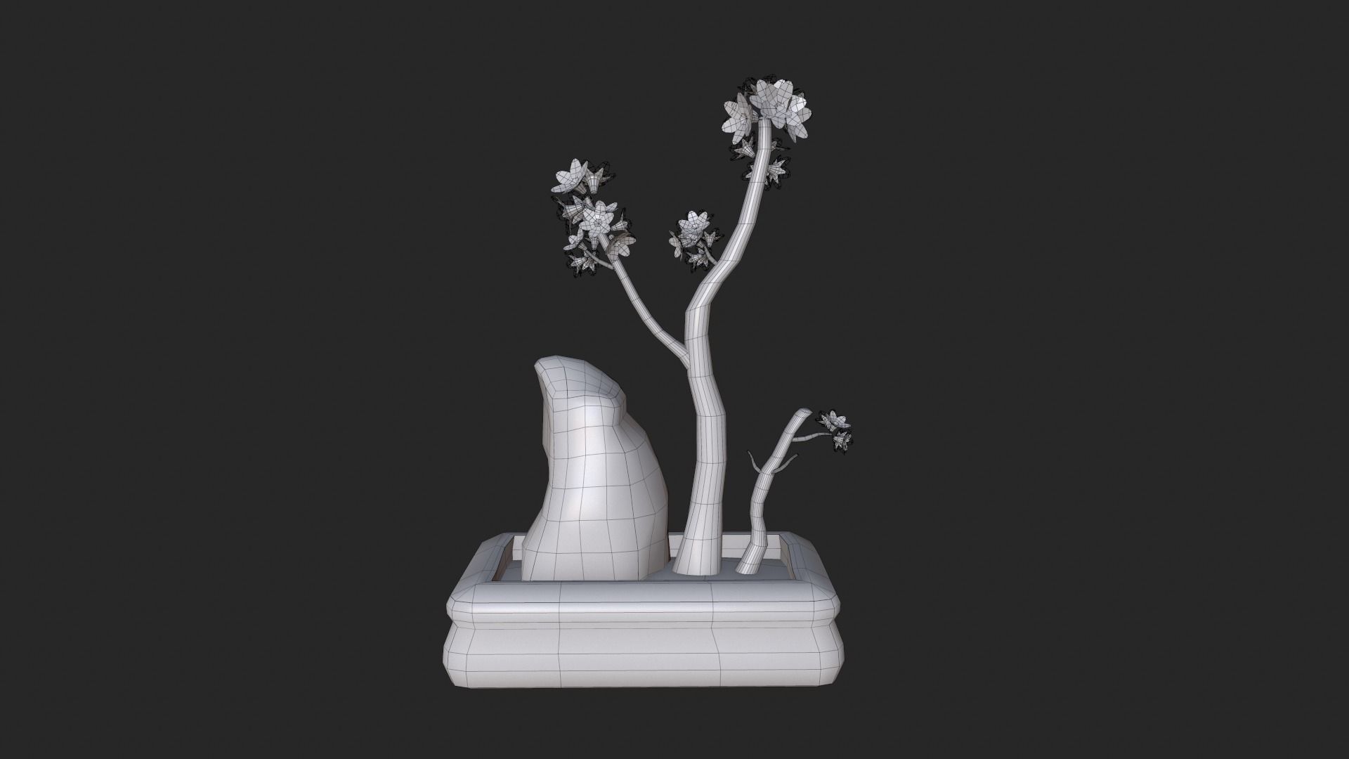 Bonsai Tree with pink flowers 3d Model Low-poly 3D model_7