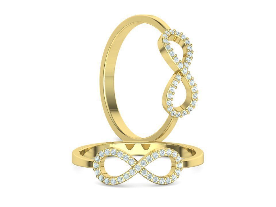 Infinity Jewelry Set Earrings and Ring 3dprint models 3D Model Collection_37