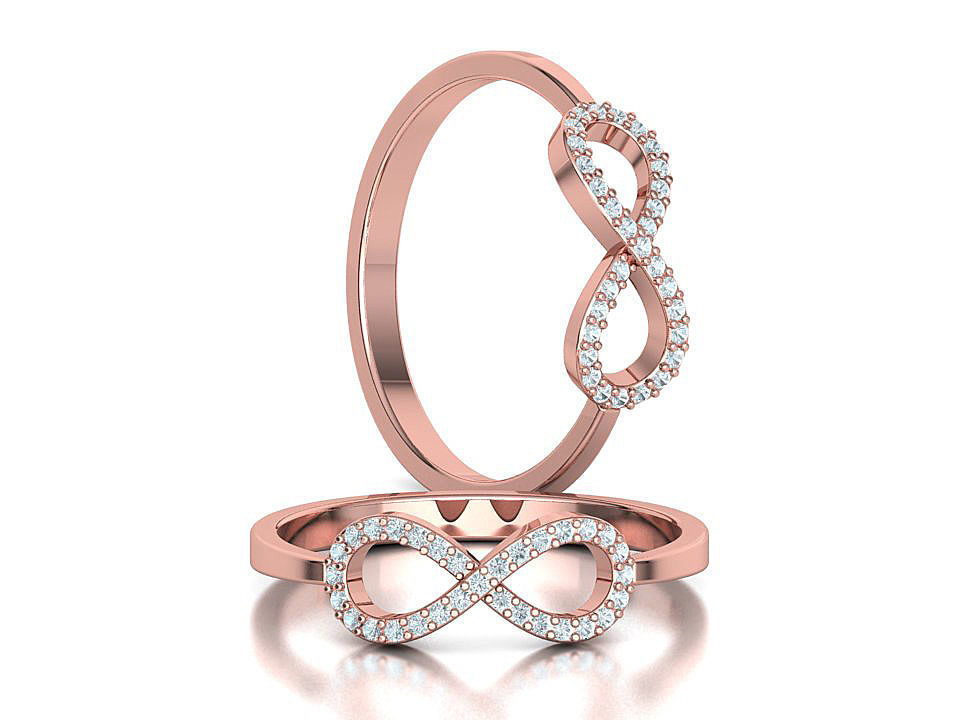 Infinity Jewelry Set Earrings and Ring 3dprint models 3D Model Collection_33