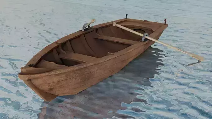 Wooden Boat Free low-poly 3D model