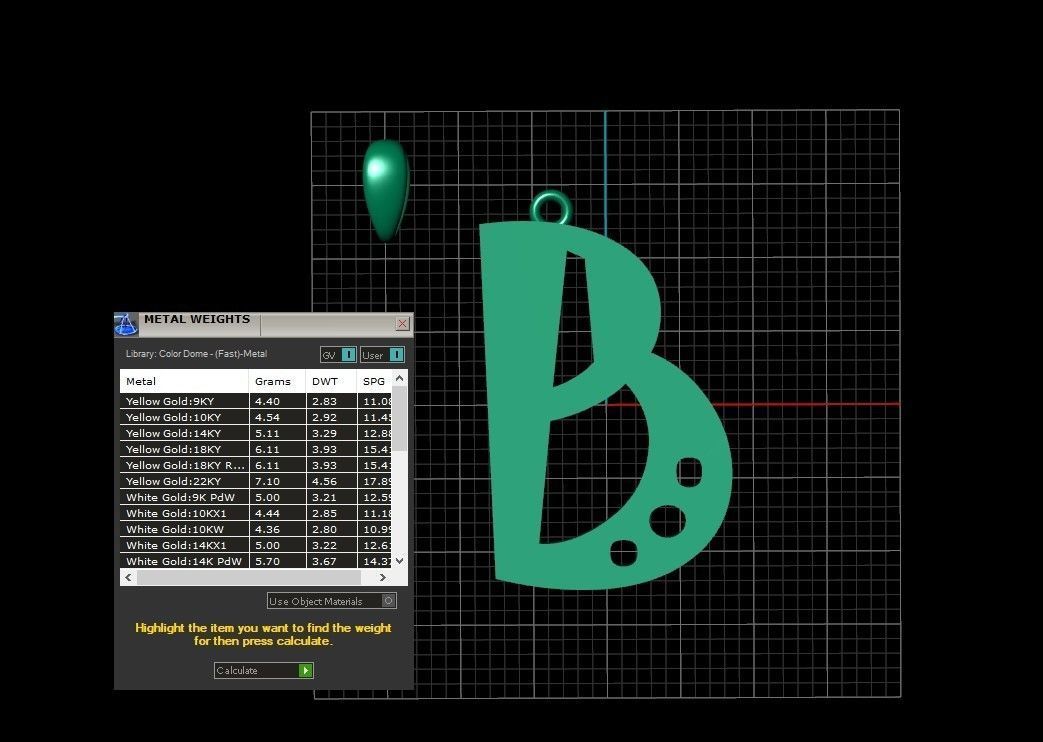 Model 874 Initial B Letter Pendant 3D print model_10