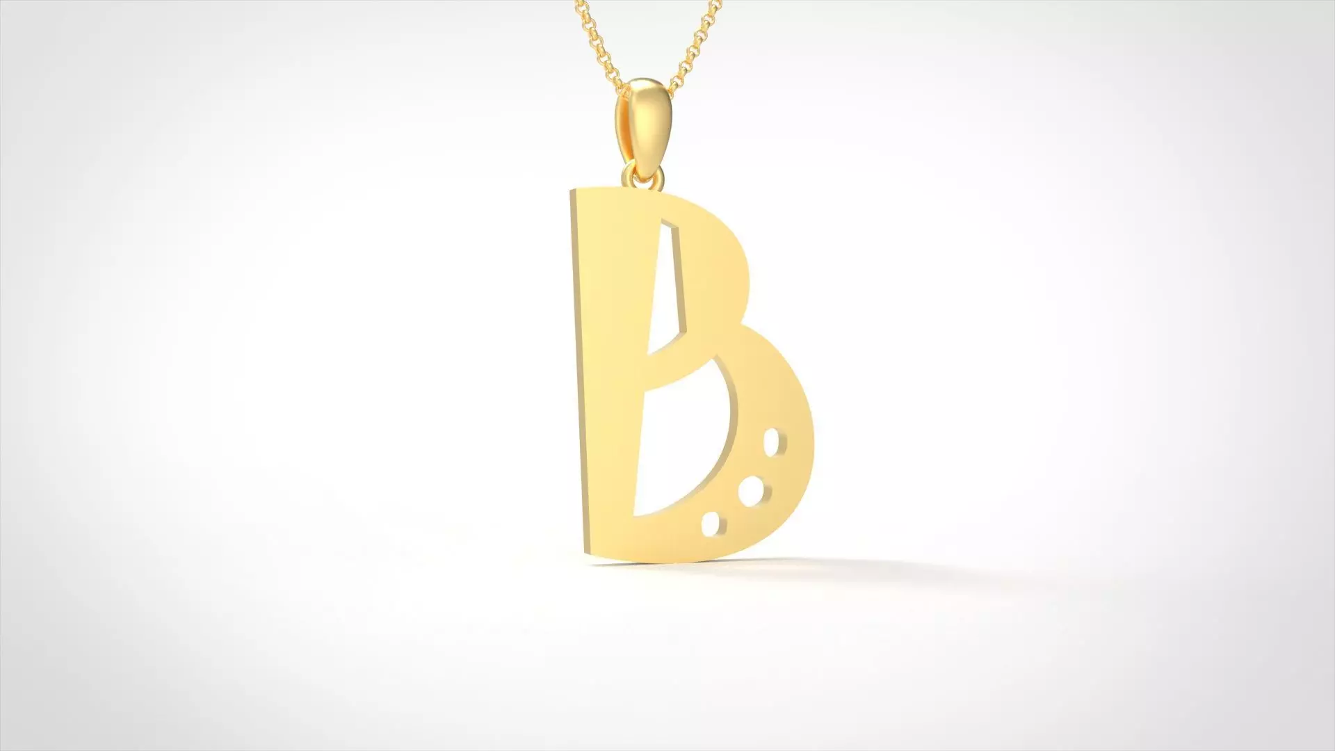 Model 874 Initial B Letter Pendant 3D print model_0