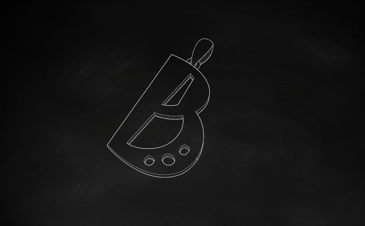 Model 874 Initial B Letter Pendant 3D print model_9