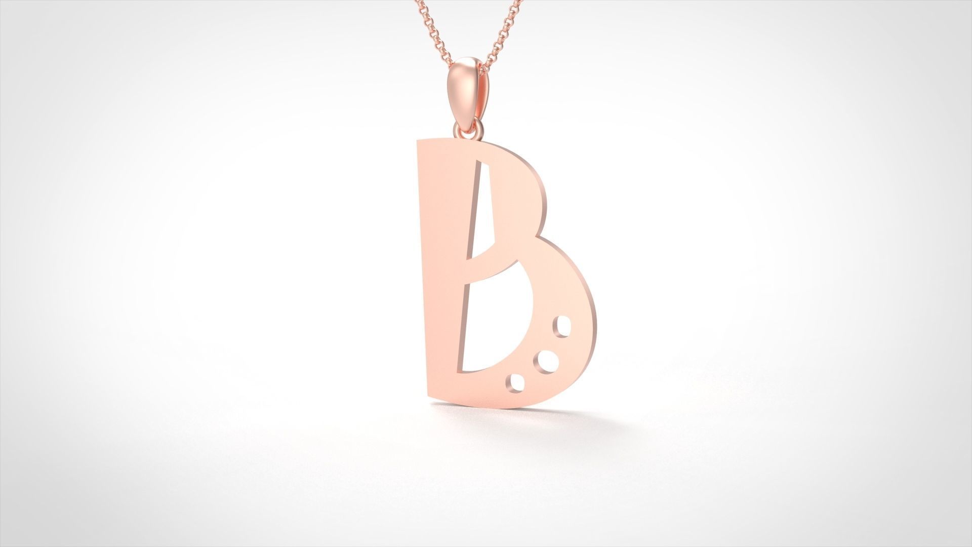 Model 874 Initial B Letter Pendant 3D print model_1
