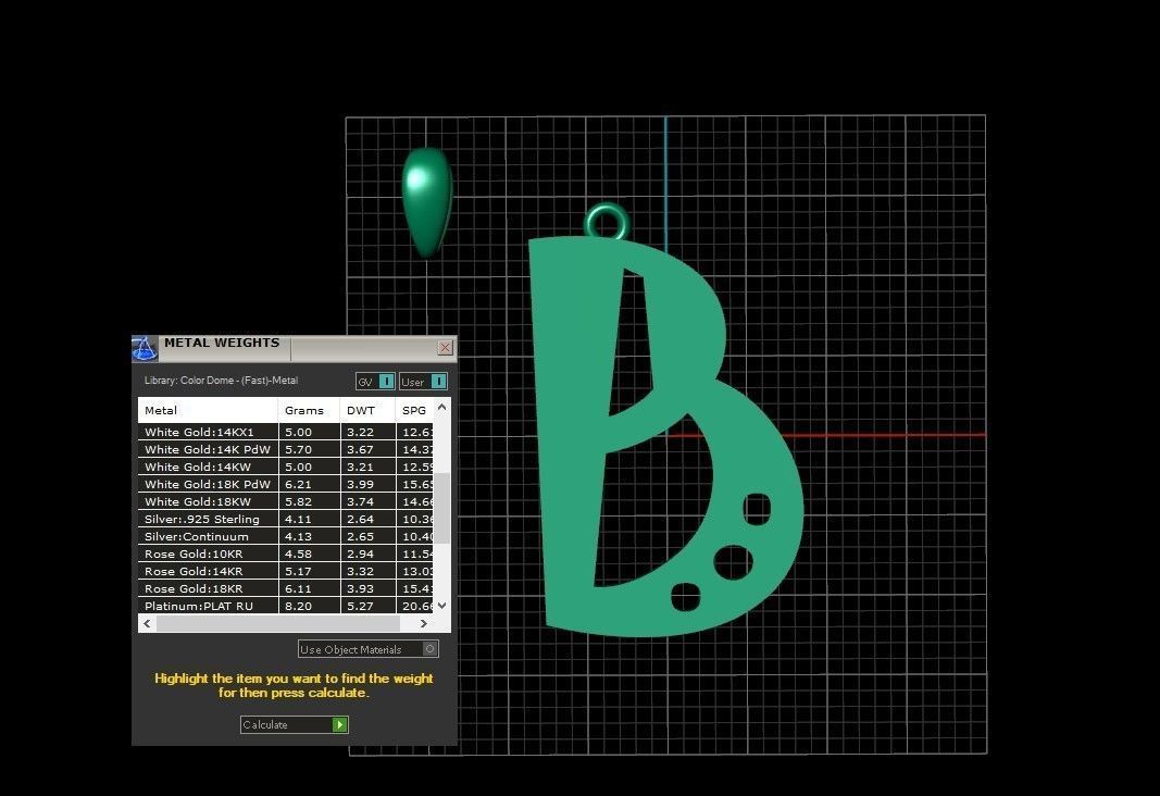 Model 874 Initial B Letter Pendant 3D print model_11