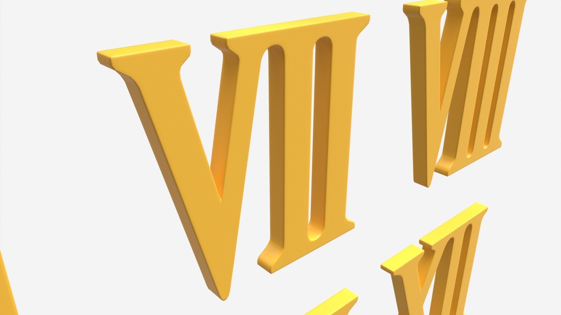 Roman numbers plastic 3D model_3