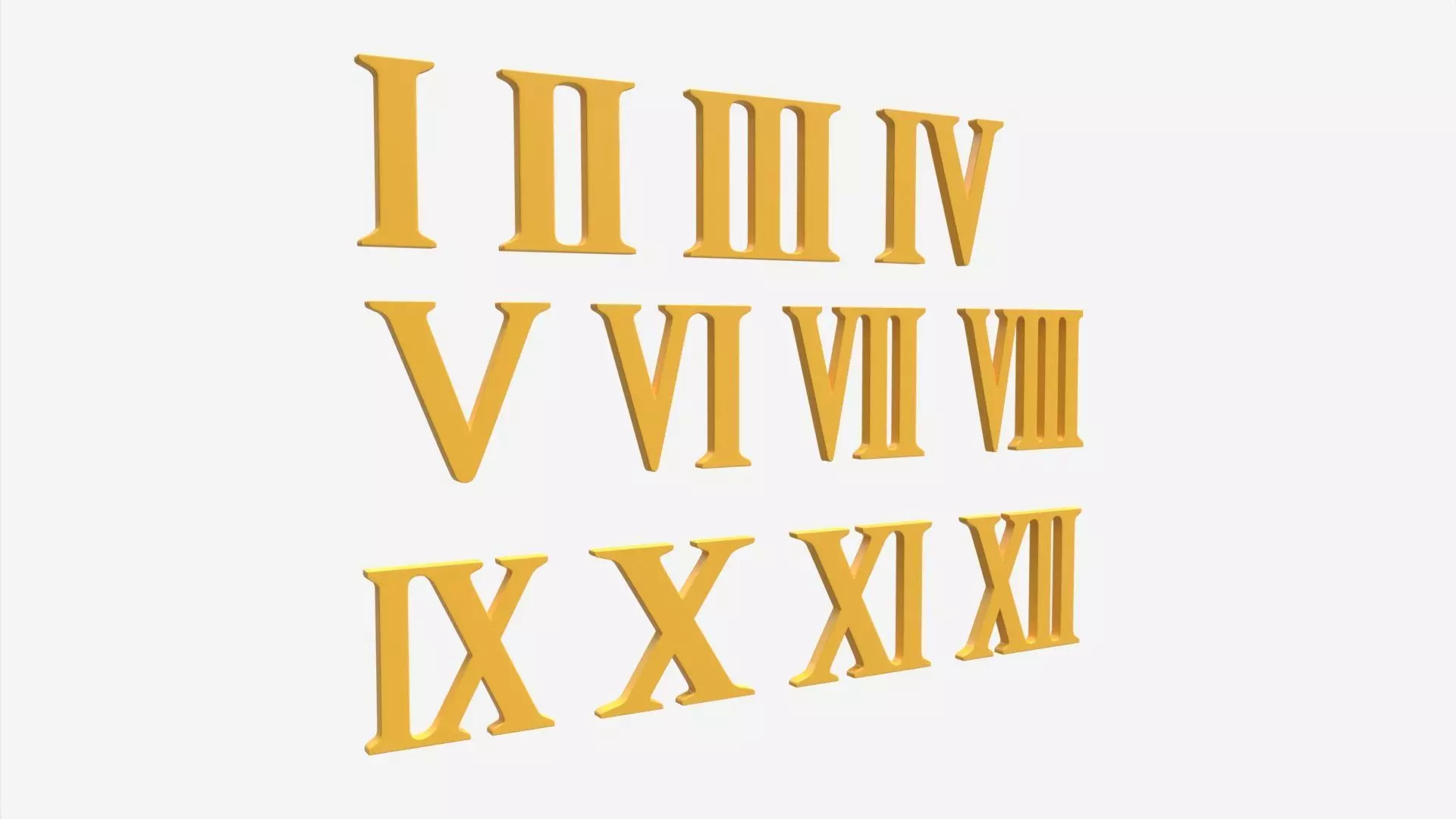 Roman numbers plastic 3D model_0