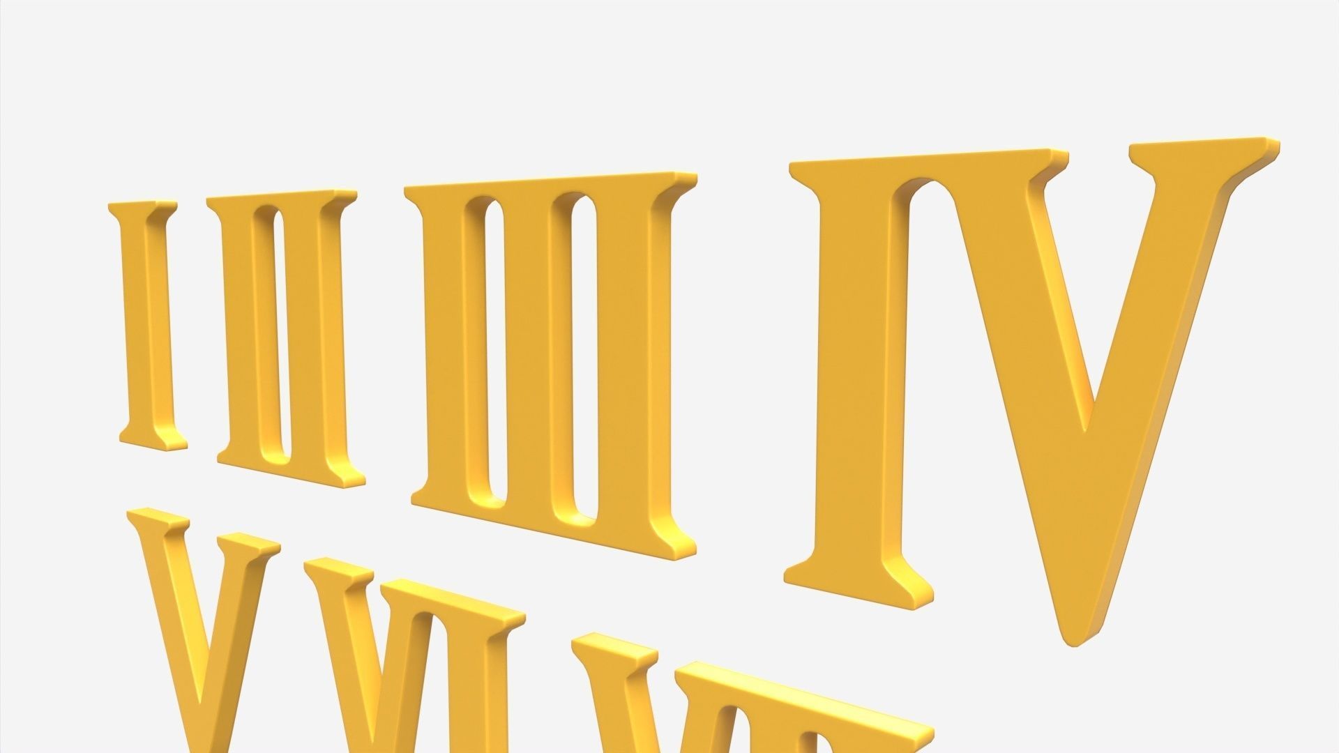 Roman numbers plastic 3D model_4