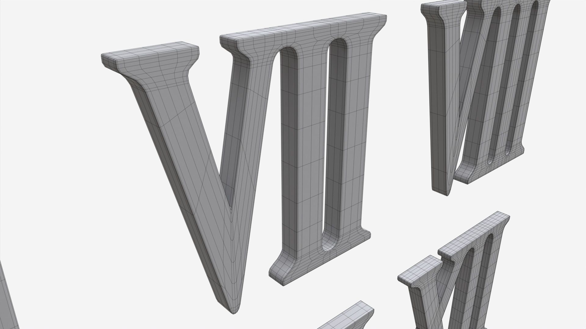Roman numbers plastic 3D model_7