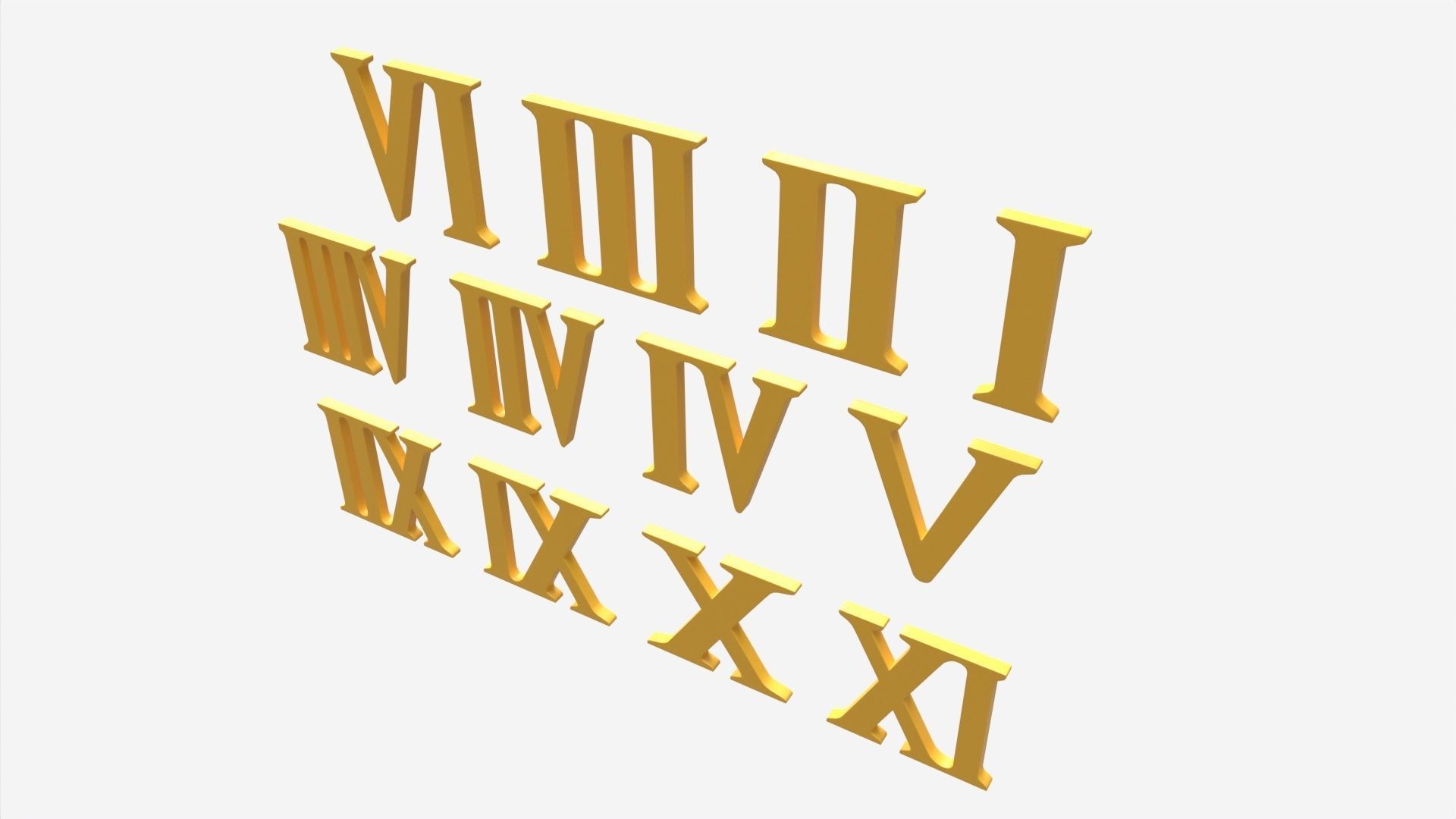 Roman numbers plastic 3D model_1