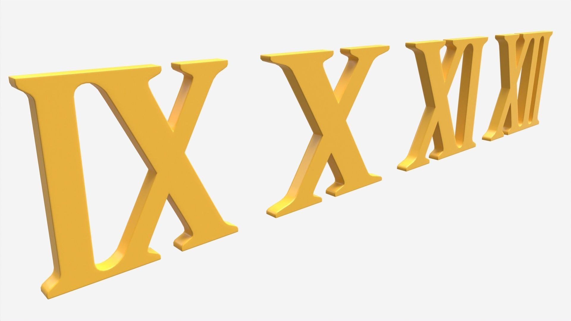 Roman numbers plastic 3D model_2
