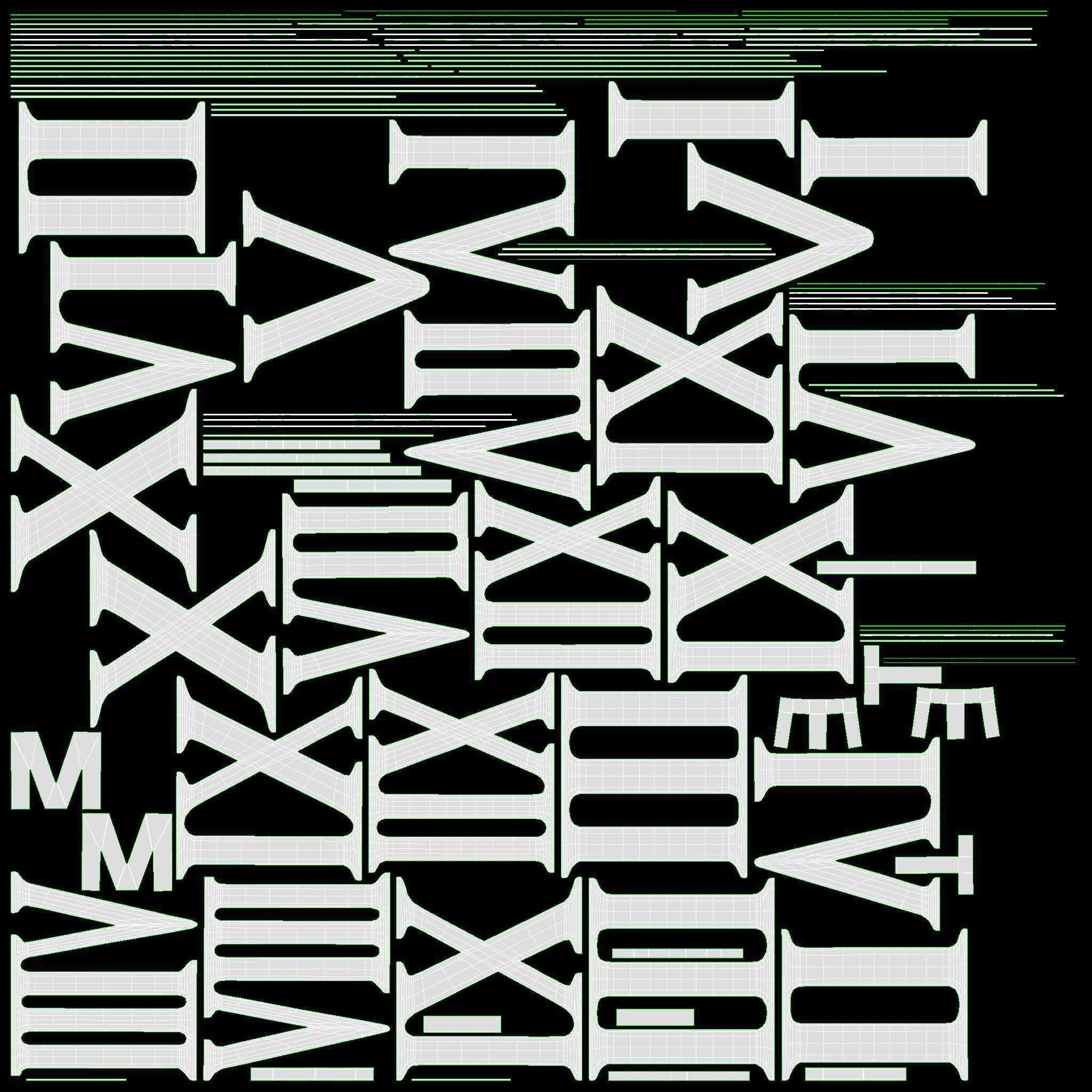 Roman numbers plastic 3D model_10