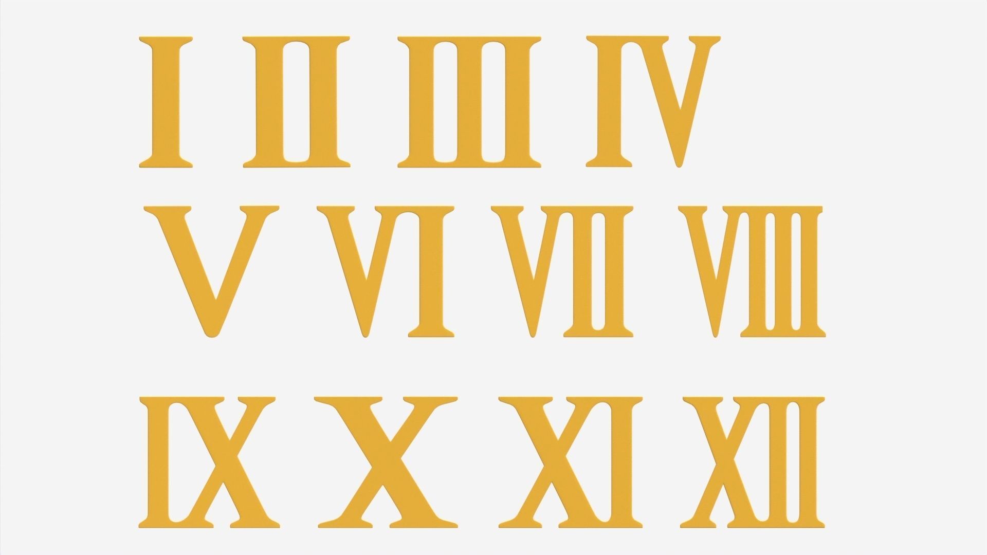 Roman numbers plastic 3D model_5