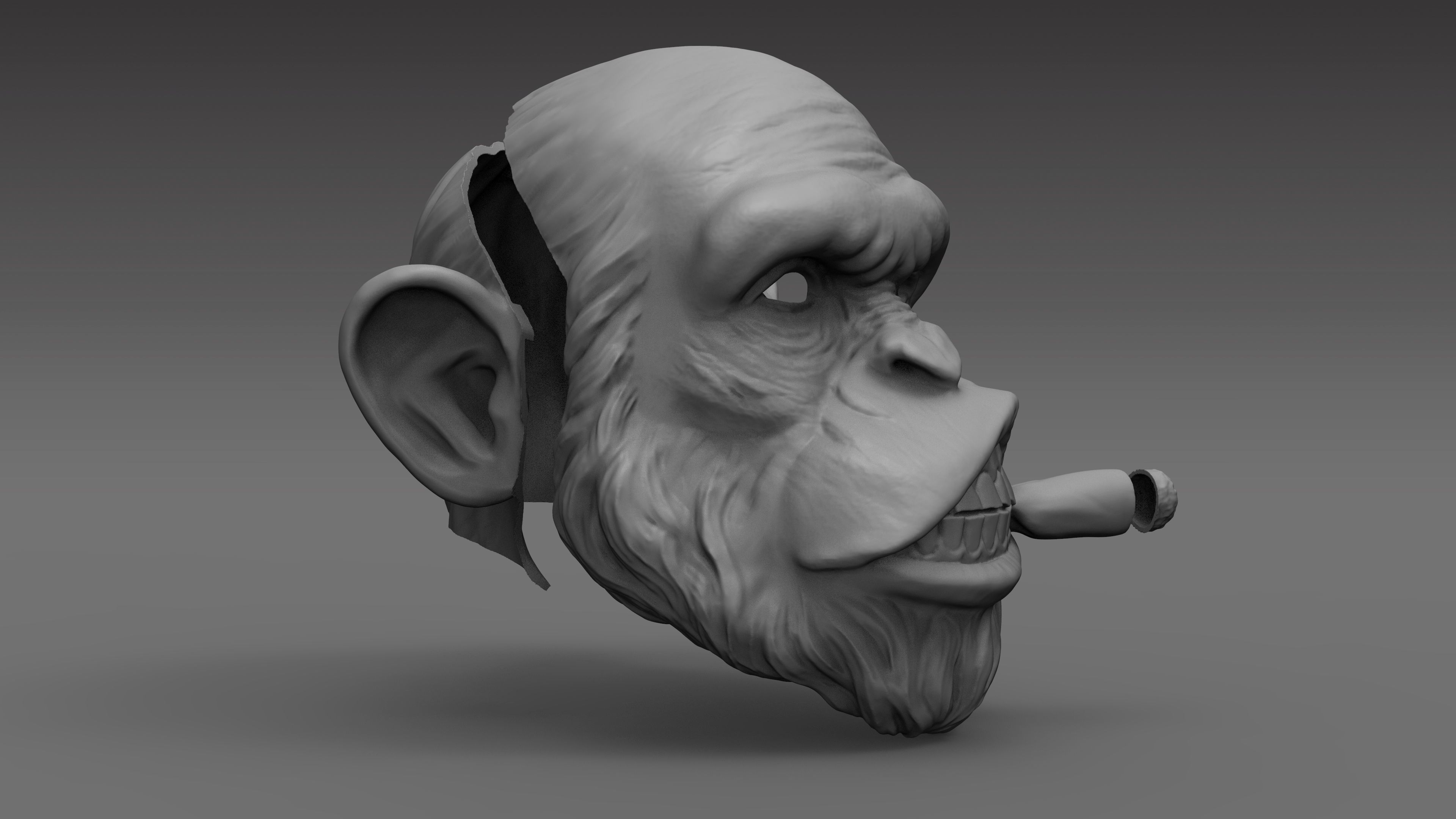 Ape Mask Helmet 3D Printable 3D print model_3