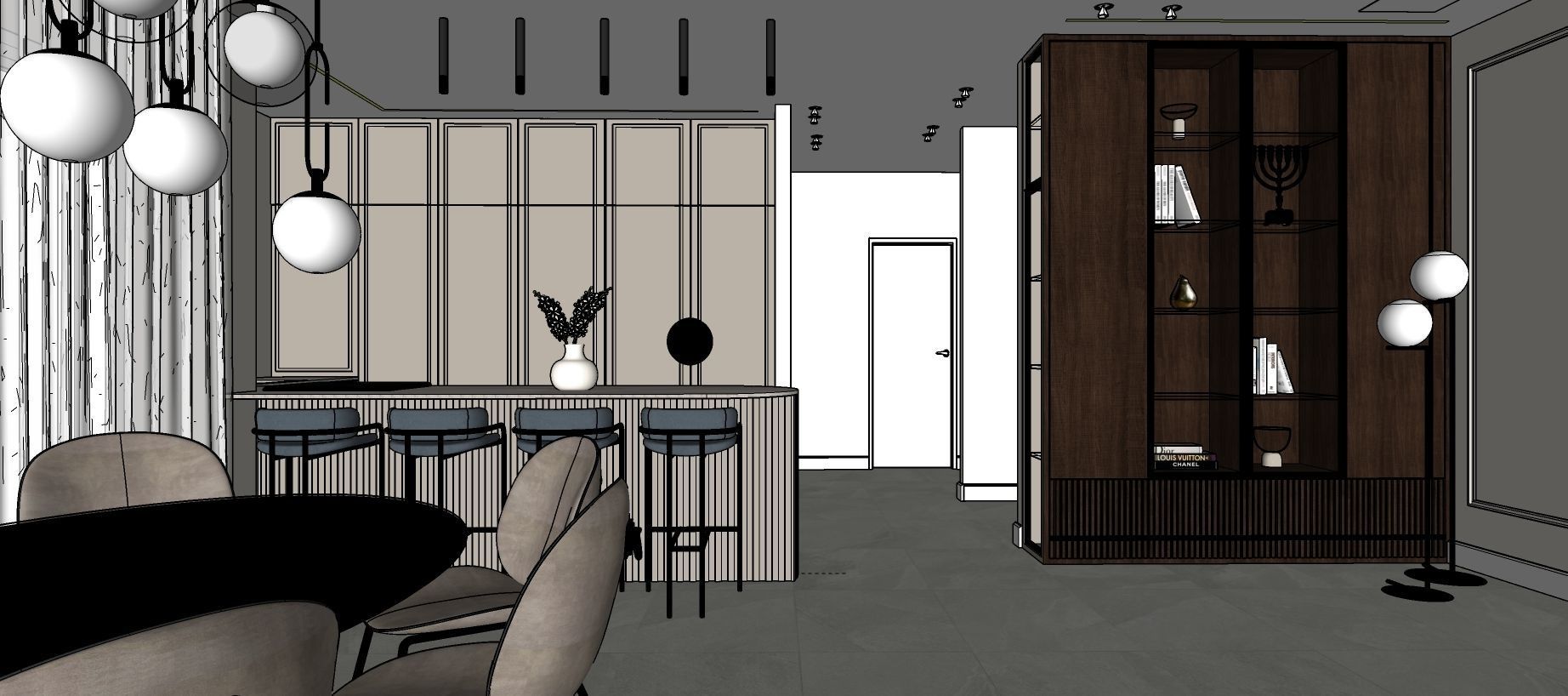 Modern European style house 3D model_3