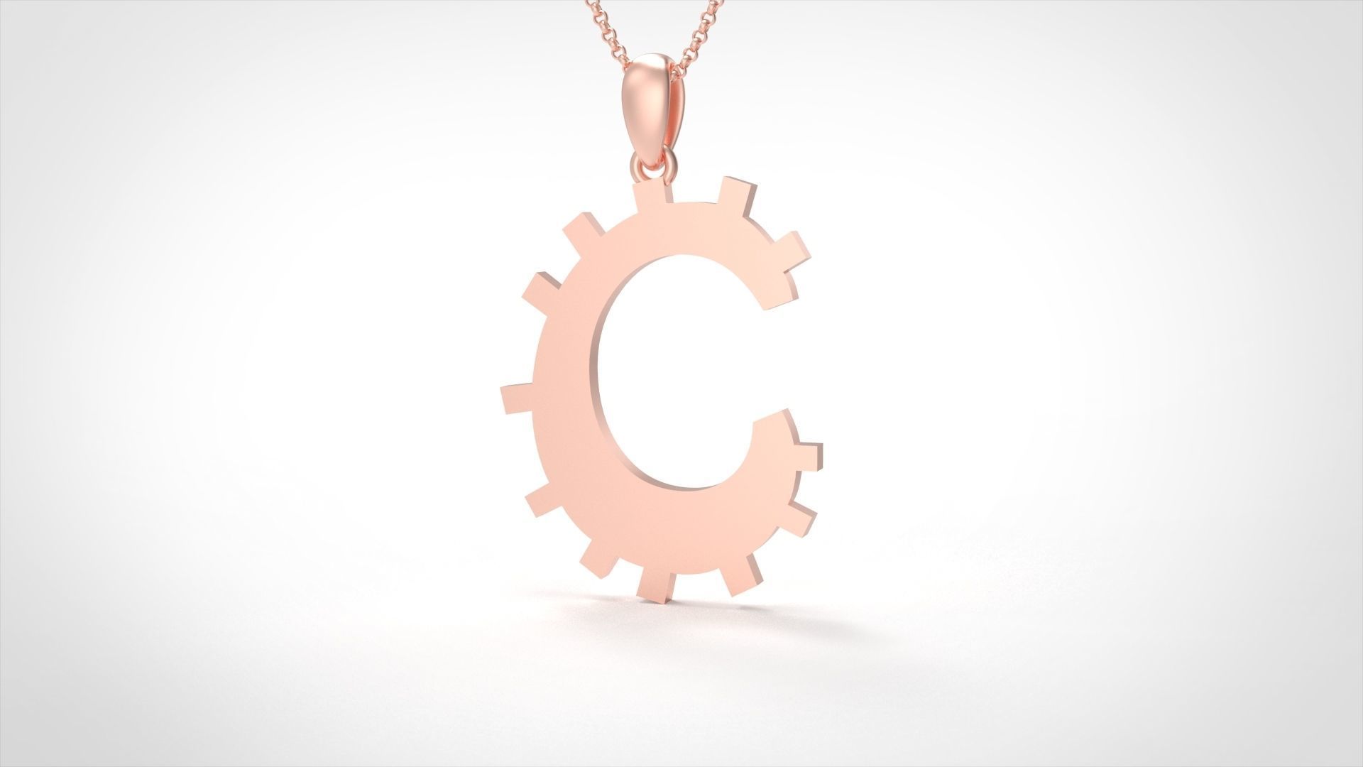 Model 875 Initial C Letter Pendant 3D print model_1