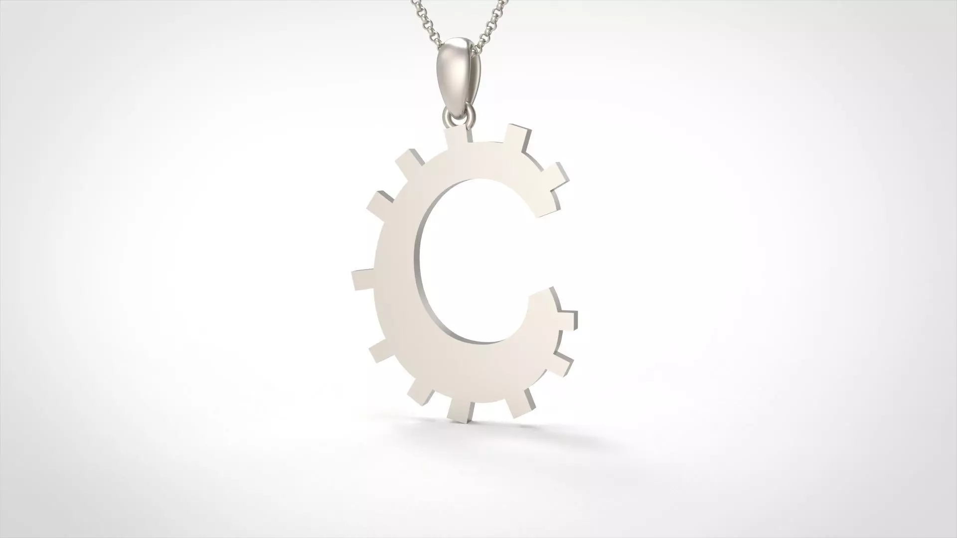 Model 875 Initial C Letter Pendant 3D print model_0