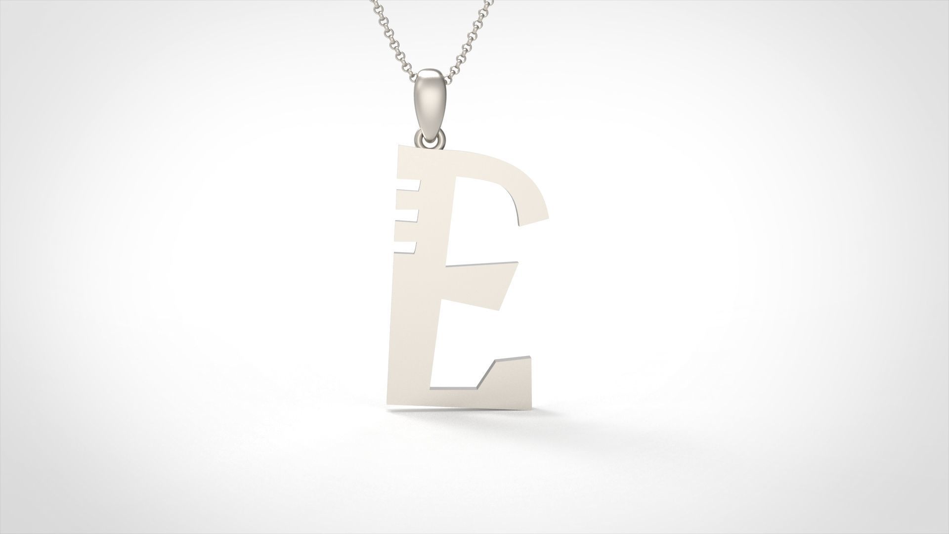 Model 877 Initial E Letter Pendant 3D print model_3