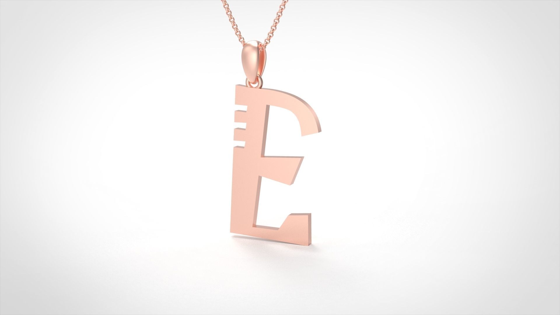 Model 877 Initial E Letter Pendant 3D print model_1