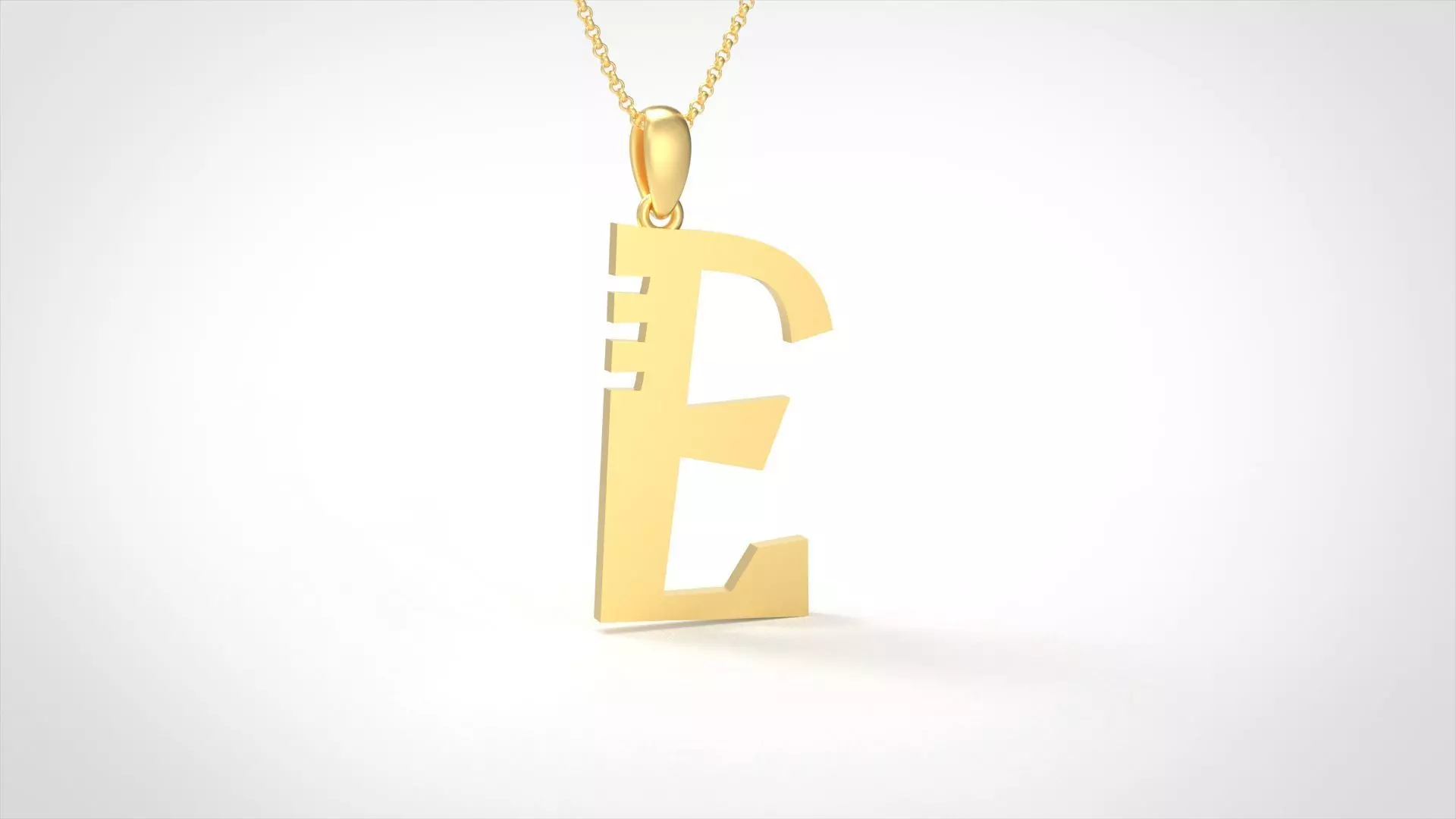 Model 877 Initial E Letter Pendant 3D print model_0