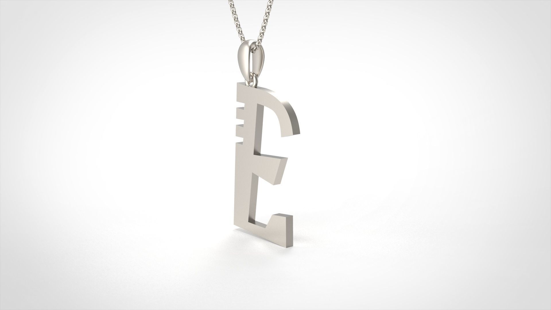 Model 877 Initial E Letter Pendant 3D print model_4