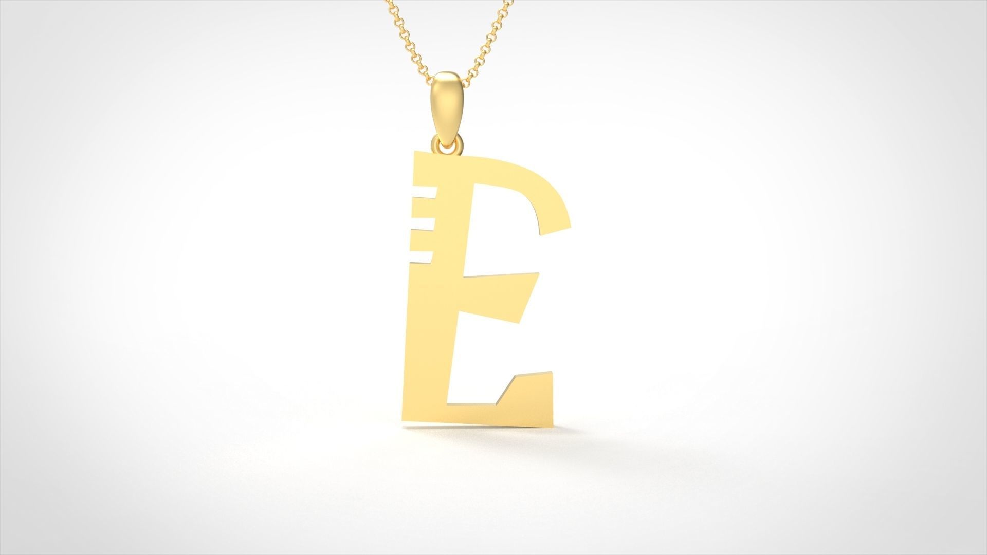 Model 877 Initial E Letter Pendant 3D print model_2
