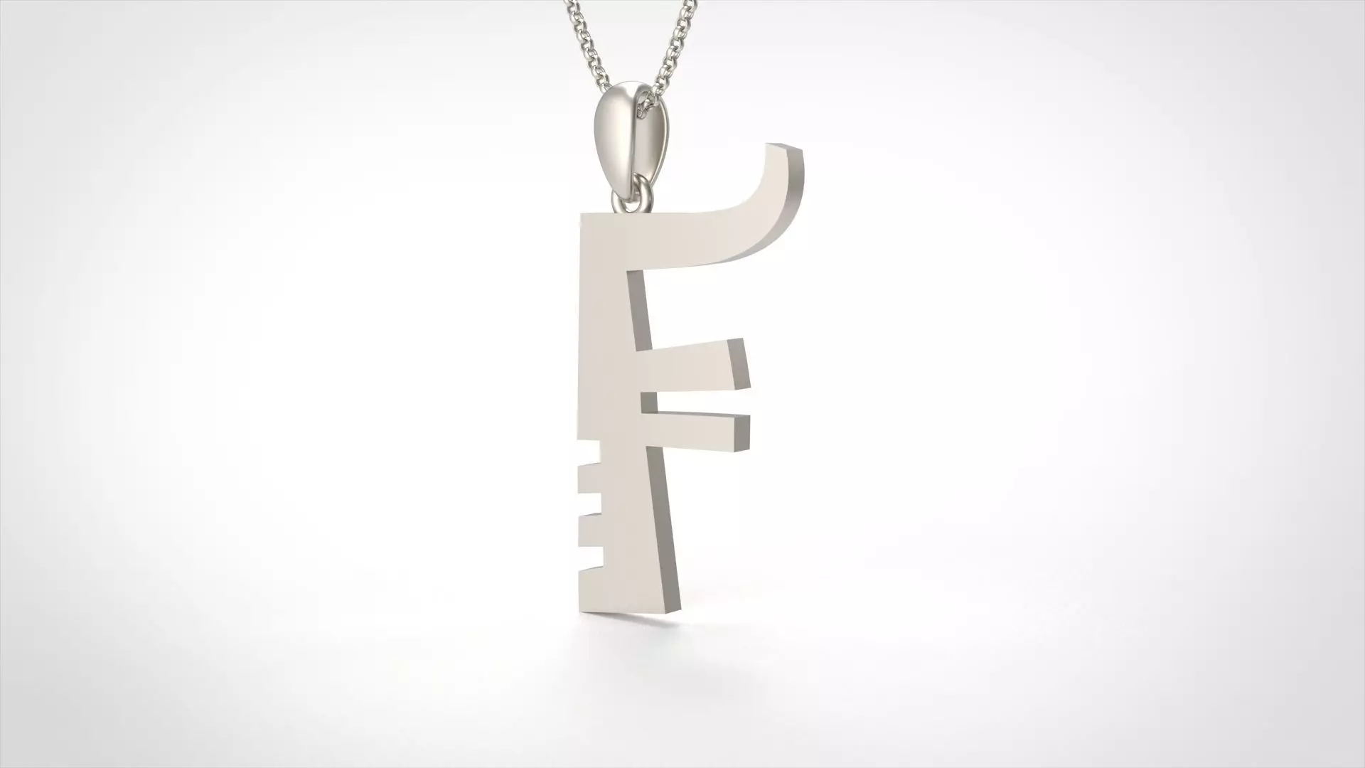 Model 878 Initial F Letter Pendant 3D print model_0