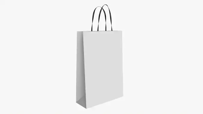 White paper bag with handles 01