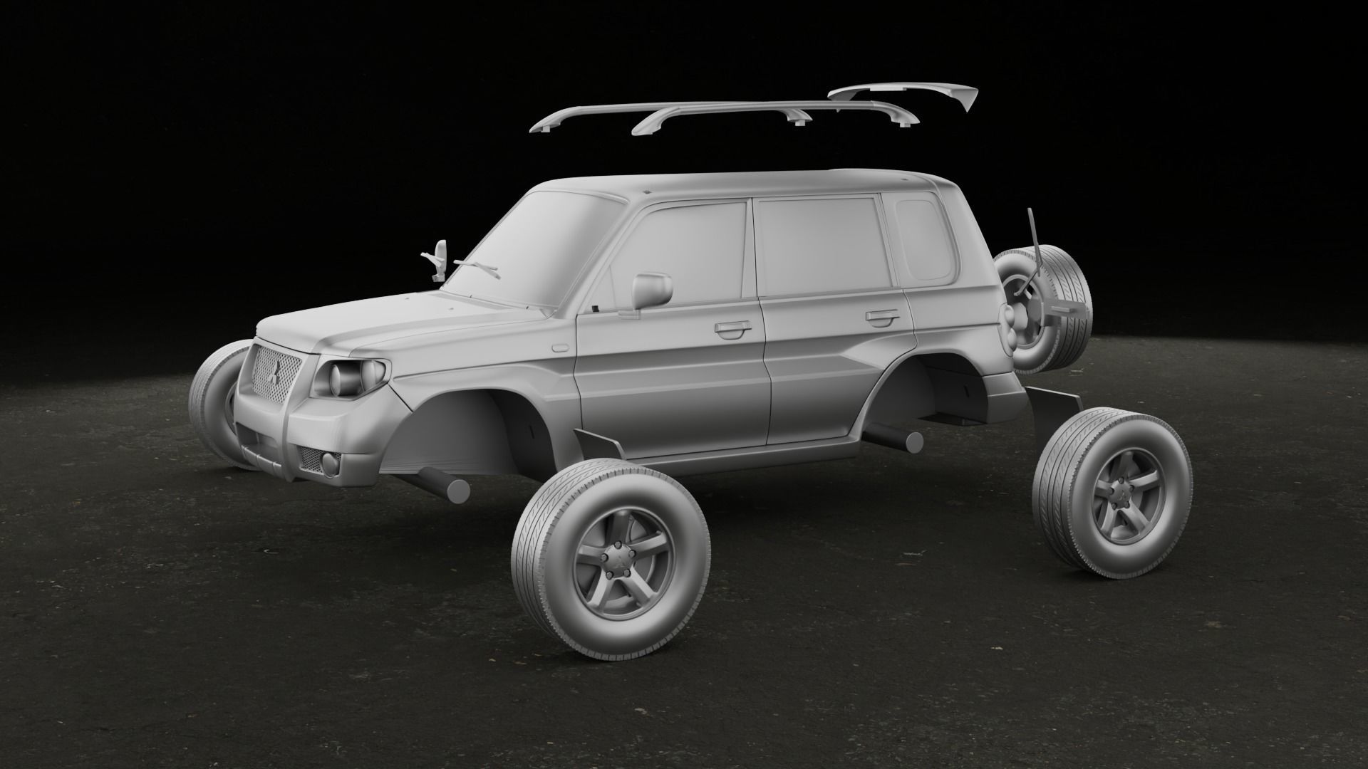 2007 Mitsubishi Pajero TR4 3 versions stl 3D printing 3D print model_9
