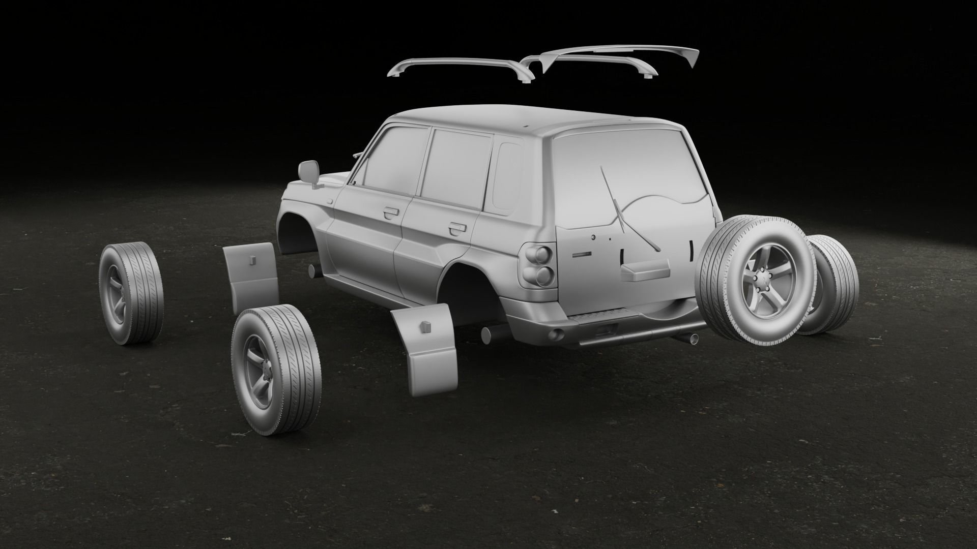 2007 Mitsubishi Pajero TR4 3 versions stl 3D printing 3D print model_10