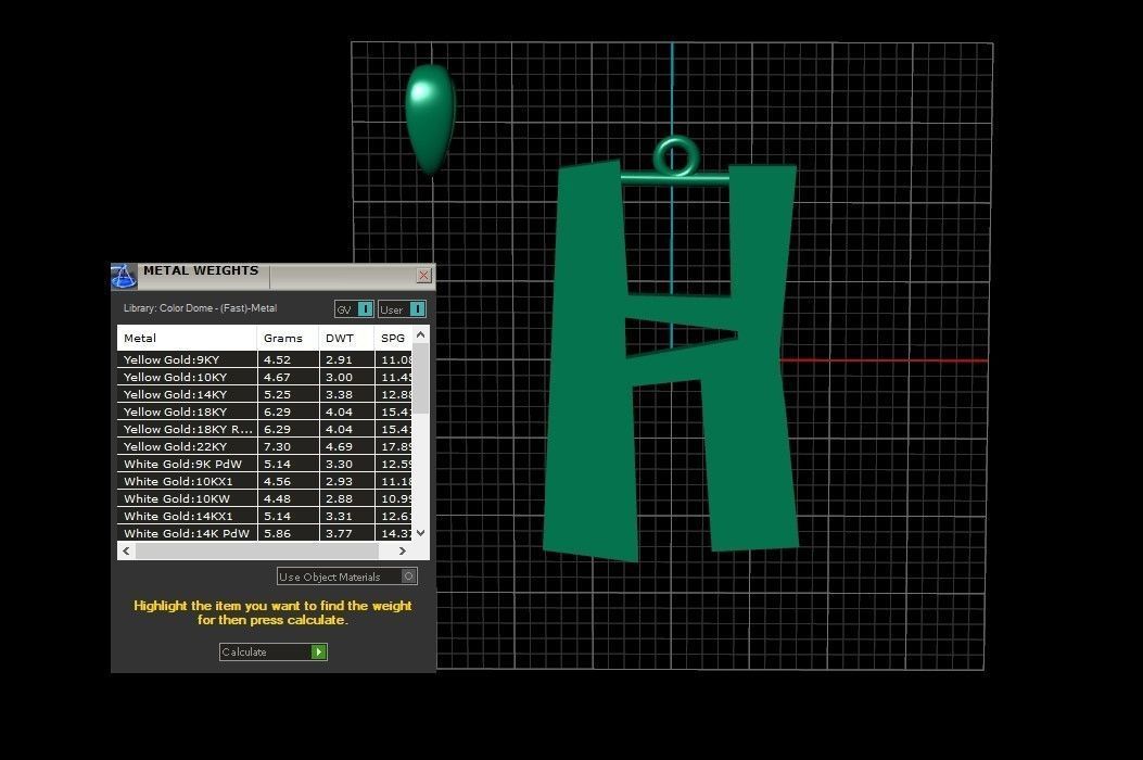 Model 880 Initial H Letter Pendant 3D print model_10