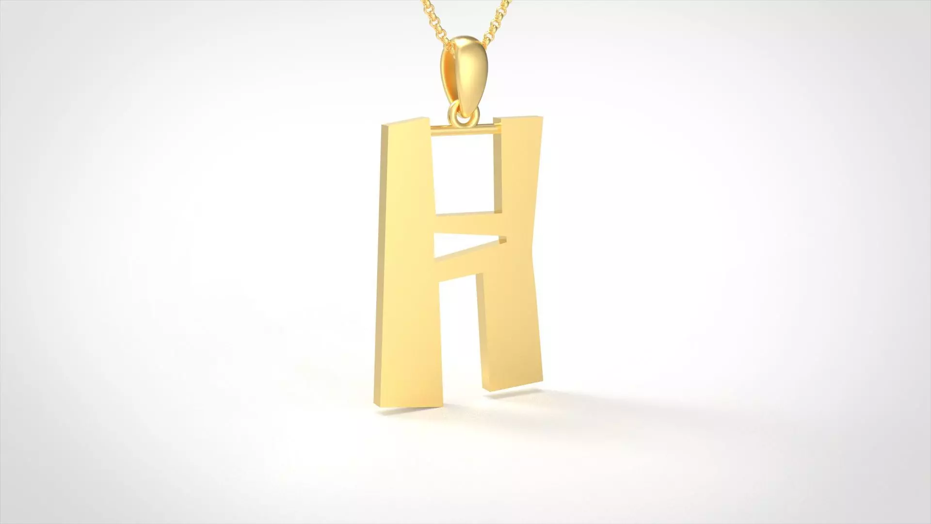 Model 880 Initial H Letter Pendant 3D print model_0