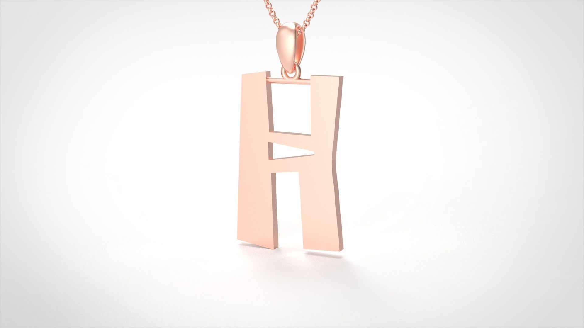Model 880 Initial H Letter Pendant 3D print model_1