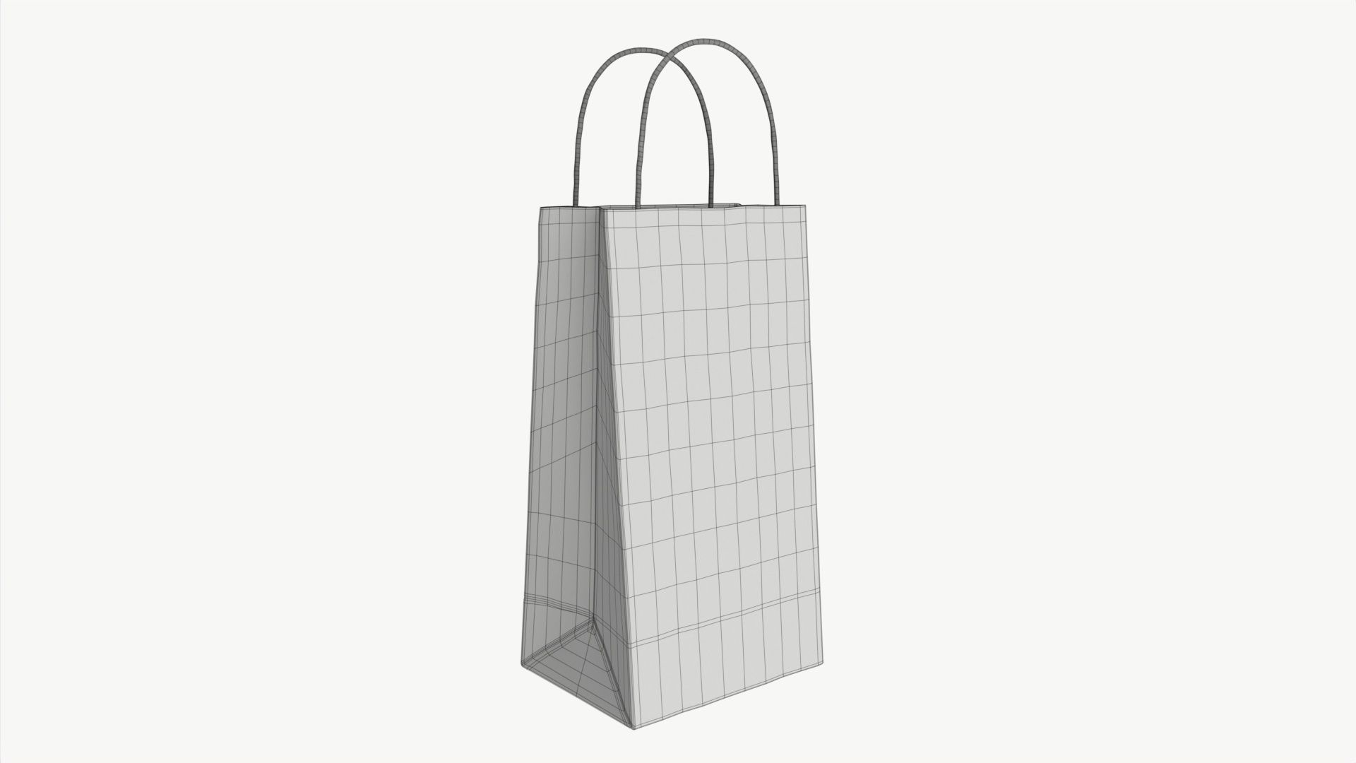 White paper bag with handles 02 3D model_6